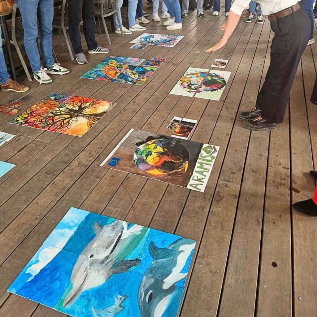 resultaten van een workshop puzzel schilderen