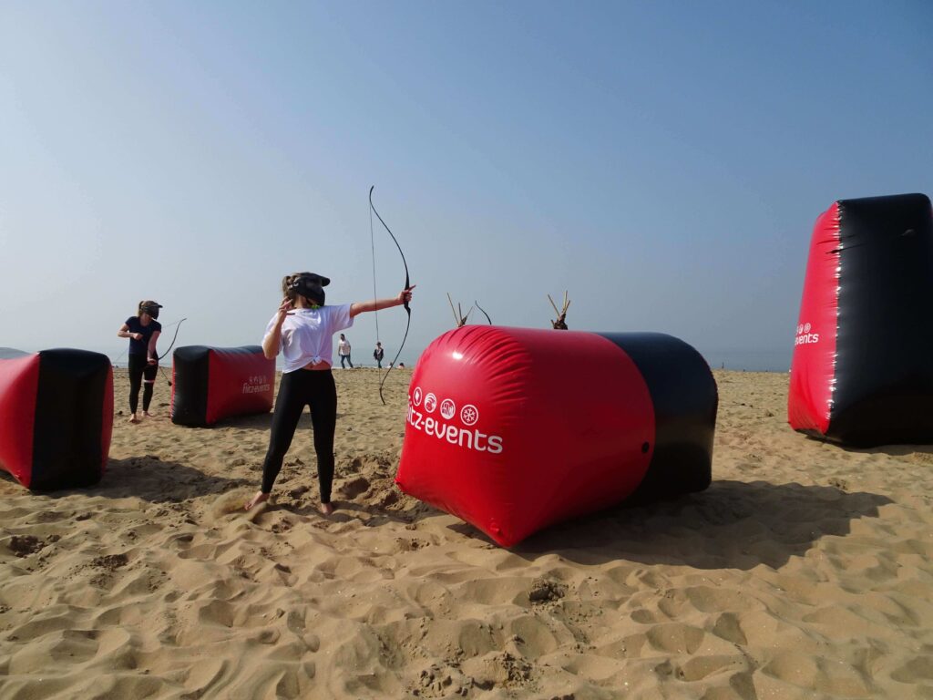 archery tag op het strand van scheveningen