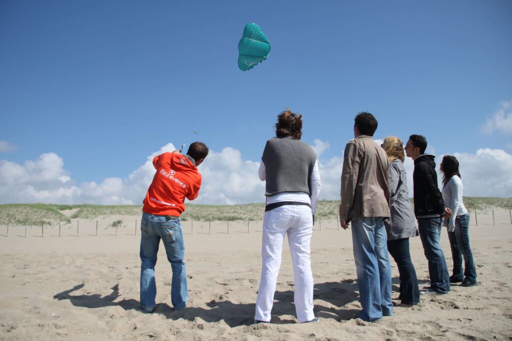 workshop powerkiten op het strand