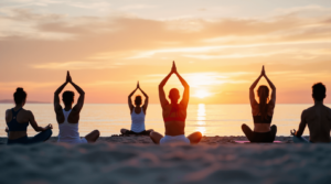 Yoga workshop met uitzicht op zee