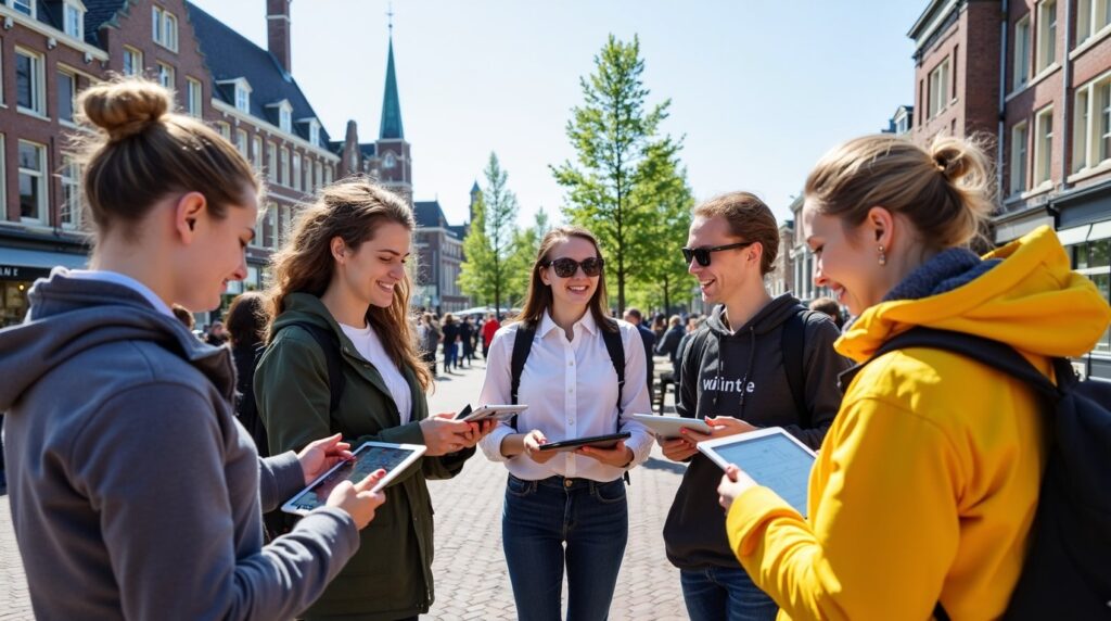 activiteit tijdens een bedrijfsuitje op locatie